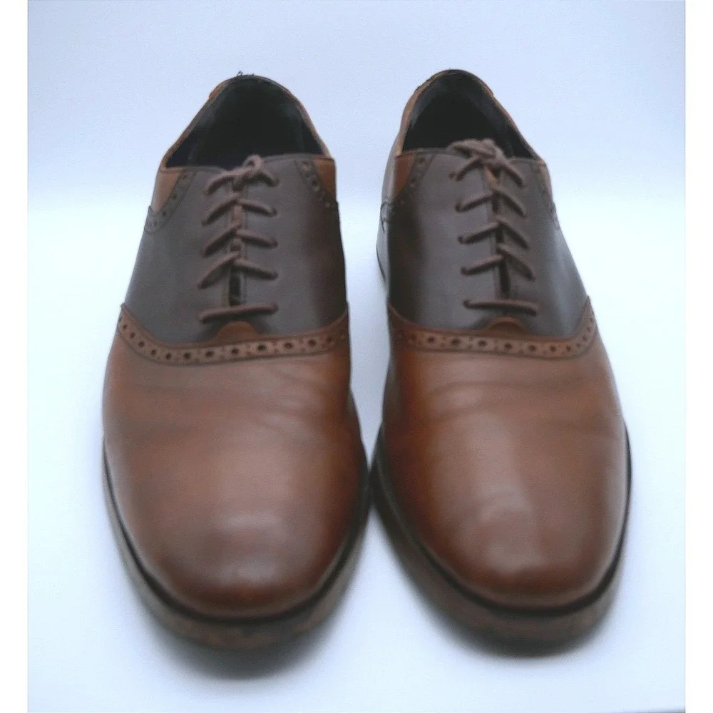 Cole Haan‎ Williams Saddle Oxford Shoes Brown Tan Leather C25083 Mens 9.5 M